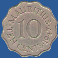 Увеличить 10 центов Маврикий 1947 года