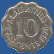 Увеличить 10 центов Маврикий 1978 года
